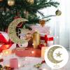 Wrought Iron Christmas Tree Topper Glittering Star and Moon Treetop Home Decor Party Supplies,Golden 20cm view 3