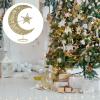 Wrought Iron Christmas Tree Topper Glittering Star and Moon Treetop Home Decor Party Supplies,Golden 20cm view 4