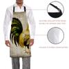 Cock Rooster Adjustable Professional Bib Apron 19 x 23 inch Painting Apron Cotton Canvas Cooking Kitchen Apron for Women Men Adults Rustic World Map view 2