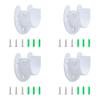 U Shape Shower Rod Holder 4pcs Curtain Rod Bracket Stainless Steel Closet Rod Holder 1" & 1-1/4" Diameter Heavy Duty Pole Flange Socket Black White view 1