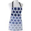 CyCoShower Geometric Canvas Adjustable Cooking Apron 19 x 23 inch Easy to Use Chef Kitchen Smock Nail Bib Unisex Server Apron for Women Kids Teen Girls Kids Men Blue Gradient Hexagonal Star view 1