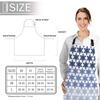 CyCoShower Geometric Canvas Adjustable Cooking Apron 19 x 23 inch Easy to Use Chef Kitchen Smock Nail Bib Unisex Server Apron for Women Kids Teen Girls Kids Men Blue Gradient Hexagonal Star view 2