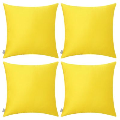 4-Pack 100% Cotton Comfortable Solid Decorative Throw Pillow Case,Thmyo Square Cushion Cover Pillowcase Sublimation Blank Pillow Covers DIY Throw Pillowcase for Sofa(18x18 inch/ 45x45cm,Lemon Yellow)
