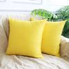 4-Pack 100% Cotton Comfortable Solid Decorative Throw Pillow Case,Thmyo Square Cushion Cover Pillowcase Sublimation Blank Pillow Covers DIY Throw Pillowcase for Sofa(18x18 inch/ 45x45cm,Lemon Yellow) view 2
