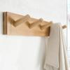 SKOLOO Wooden Wall Mounted Coat Rack,16'' Hole to Hole, 5 Pegs Bamboo Wall Hook for Hanging Clothes Robes Towels Hats,Natural Gold view 2