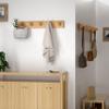 SKOLOO Wooden Wall Mounted Coat Rack,16'' Hole to Hole, 5 Pegs Bamboo Wall Hook for Hanging Clothes Robes Towels Hats,Natural Gold view 3