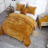 Tache Velvet Dreams Luxurious Velveteen Velour Super Soft Plush Warm Cozy Elegant Ripple Waves Stitch Quilted Coverlet Yellow Melted Gold Bedspread Set, King view 3