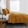 Tache Velvet Dreams Luxurious Velveteen Velour Super Soft Plush Warm Cozy Elegant Ripple Waves Stitch Quilted Coverlet Yellow Melted Gold Bedspread Set, King view 4