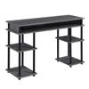 Convenience Concepts Designs2Go No Tools Desk Home Office Desk with Shelves, Corner Shelf Vanity Desk Computer Desk Nail Table for Nail Tech - 47.25" L x 15.75" W x 30" H, Charcoal Gray/Black view 1