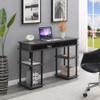 Convenience Concepts Designs2Go No Tools Desk Home Office Desk with Shelves, Corner Shelf Vanity Desk Computer Desk Nail Table for Nail Tech - 47.25" L x 15.75" W x 30" H, Charcoal Gray/Black view 2