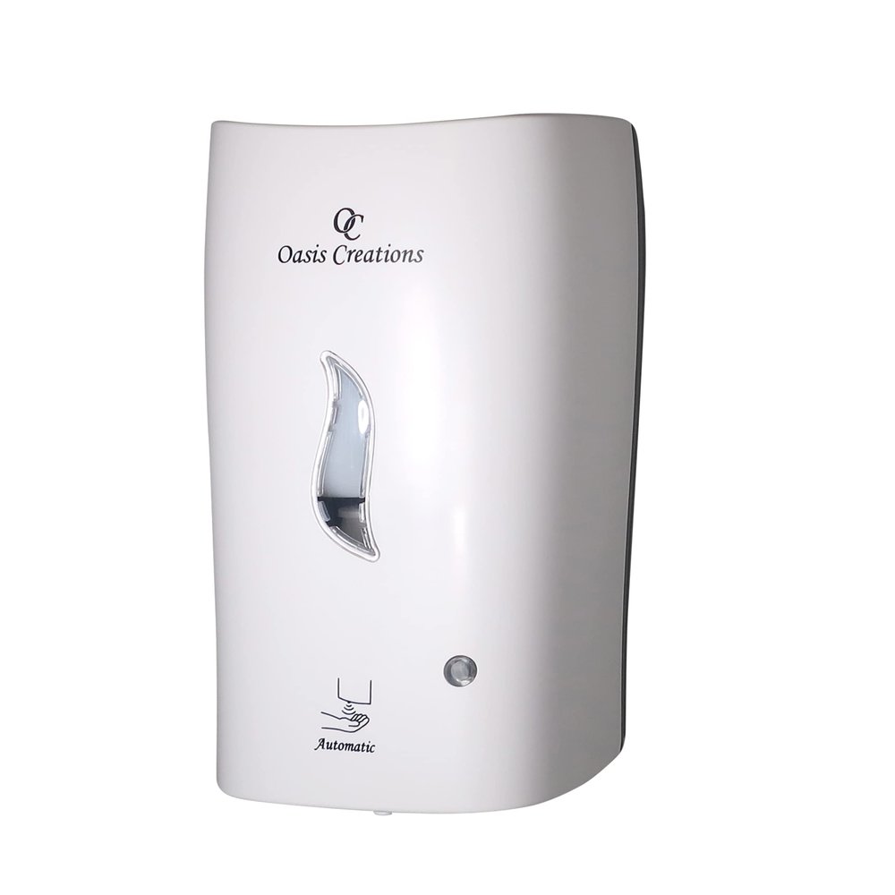 Auto Soap Dispenser with Drip Tray- White - Touch Free - Electronic - Automatic Sensor Soap Dispenser  Liquid or Spray - Wall Mount - Commercial or Residential - 1000 mL/33 oz