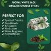 Ancient Veda Floral 3 Pack White Sage Organic Smudge Sticks with Flowers for Cleansing Home, Meditation, Yoga, Healing and Smudging | Sustainably Sourced California White Sage Bundles | Good Life view 2