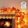 50 LED 16.4Ft Thanksgiving Decorations Fall Garland String Lights with Timer, Lighted Autumn Leaves Garlands Decor, Fall Lights for Home Decoration Party Indoor Mantle view 1