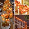 50 LED 16.4Ft Thanksgiving Decorations Fall Garland String Lights with Timer, Lighted Autumn Leaves Garlands Decor, Fall Lights for Home Decoration Party Indoor Mantle view 2