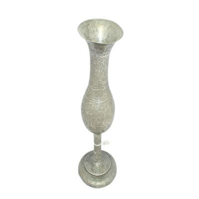 Rajasthan Gems Antique Old Original Flower Vase Alloyed Solid Silver Hand Engraving Floral Work