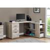 Offex 60" L Taupe Reclaimed Wood-Look L-Shaped Left or Right Facing Corner Computer Desk with Storage Drawers view 2