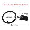 AMZSEVEN 40 Pack Curtain Rings with Clips, Drapery Clips with Rings, Drapes Rings 1.26 in Interior Diameter, Fits up to 1 in Curtain Rod, Black view 2