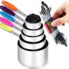 TILUCK measuring cups and magnetic measuring spoons set, stainless steel measuring cups, 6 double-sided stainless steel measuring spoons & 1 leveler (12) view 1