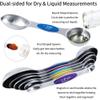 TILUCK measuring cups and magnetic measuring spoons set, stainless steel measuring cups, 6 double-sided stainless steel measuring spoons & 1 leveler (12) view 3