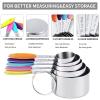 TILUCK measuring cups and magnetic measuring spoons set, stainless steel measuring cups, 6 double-sided stainless steel measuring spoons & 1 leveler (12) view 4