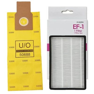 12 50688 Bags + 1 EF-1 HEPA Media Filter Kit. Compatible with Kenmore Progressive Upright Vacuums. 12 Style U/L/O 2-PLY Bags 50688 + 1 Sears EF-1 Filter 20-53295 86889