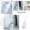 Creative Ceramic Toilet Brush Holders Bathroom WC Soft Bristled Detachable Elephant Shape Long Handle Toilet Brush Set (Color : White) view 3
