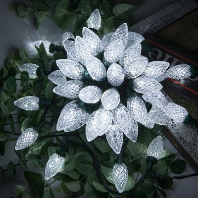 AWQ 100LED 81 FT C9 Christmas String Lights Plug in Fairy Twinkle String Lights 8 Modes Timer Function Waterproof Extendable for Indoor Outdoor Wedding Party Christmas Decoration (100, White)