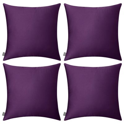 4-Pack 100% Cotton Comfortable Solid Decorative Throw Pillow Case,Thmyo Square Cushion Cover Pillowcase Sublimation Blank Pillow Covers DIY Throw Pillowcase for Couch Sofa(18x18 inch/ 45x45cm,Violet)