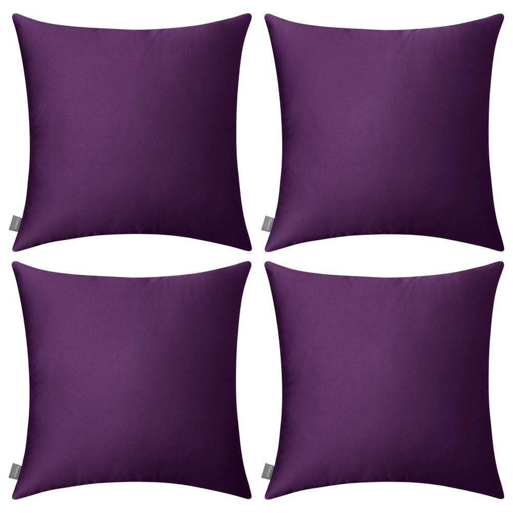 4-Pack 100% Cotton Comfortable Solid Decorative Throw Pillow Case,Thmyo Square Cushion Cover Pillowcase Sublimation Blank Pillow Covers DIY Throw Pillowcase for Couch Sofa(18x18 inch/ 45x45cm,Violet)
