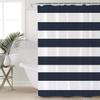 ALAGEO Navy Blue Waterproof Polyester Shower Curtain - Nautical Stripe Fabric, Navy and White, 48" x 72" view 4