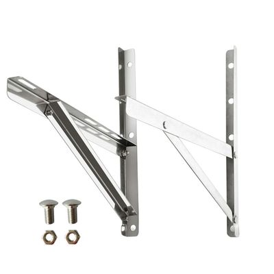 HaHawaii Air Conditioner Bracket,2Pcs Wall Mount Bracket AC Rust-Free Stainless Steel Support Rack Silver