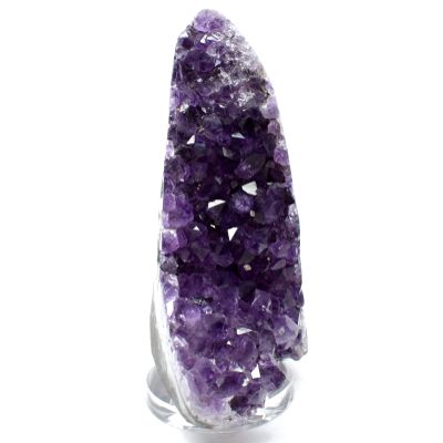 550g 4.6" Purple Amethyst Quartz Cluster w/Polished Edge Natural Sparkling Gemstone Crystal Mineral Geode Specimen - Brazil + One Polished Clear Quartz Cabochon