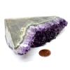 550g 4.6" Purple Amethyst Quartz Cluster w/Polished Edge Natural Sparkling Gemstone Crystal Mineral Geode Specimen - Brazil + One Polished Clear Quartz Cabochon view 3
