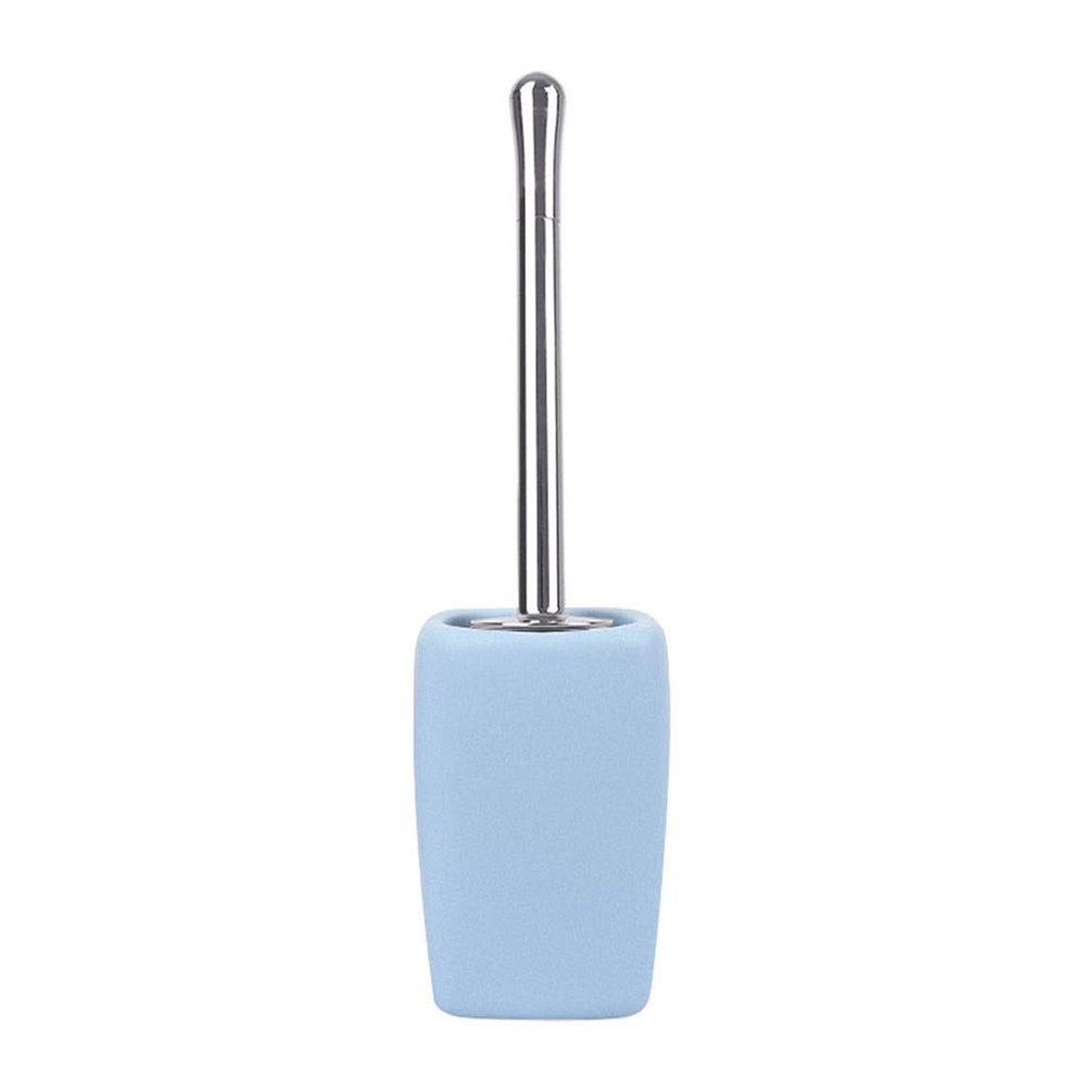 Ceramics Toilet Brushes and Holders Square Toilet Brush Set WC Bathroom Toilet Brush Long Handle Loo Brush Scrubber Set (Color : Blue)