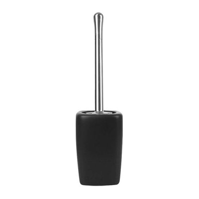 Ceramics Toilet Brushes and Holders Square Toilet Brush Set WC Bathroom Toilet Brush Long Handle Loo Brush Scrubber Set (Color : Black)