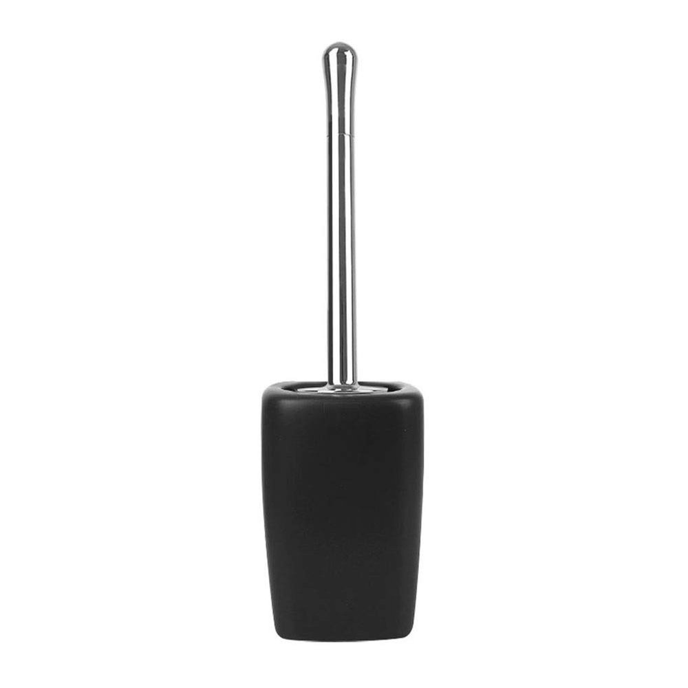 Ceramics Toilet Brushes and Holders Square Toilet Brush Set WC Bathroom Toilet Brush Long Handle Loo Brush Scrubber Set (Color : Black)