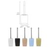 Ceramics Toilet Brushes and Holders Square Toilet Brush Set WC Bathroom Toilet Brush Long Handle Loo Brush Scrubber Set (Color : Black) view 2