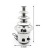 4-Tier Chocolate Fondue Fountain Electric Stainless Steel Chocolate Cream Cheese Melting Machine Commercial Home 110V 170W for Party Restaurant Weddin view 4