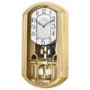 Bulova C4900 Golden Music Wall Clock | Gold-Tone Case with Rotating Crystal Pendulum | 12 Melodies | Adjustable Volume | Night Shutoff view 2