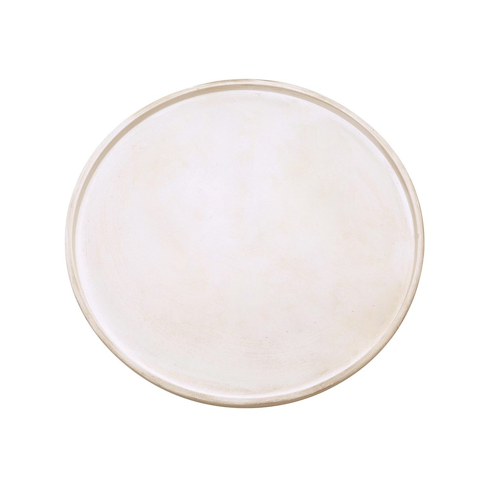 DN DECONATION White Wood Tray, 14.76 Decorative Tray for Coffee Table, Decorative Round Trays for Dining Room, Living Room, Farmhouse Decor