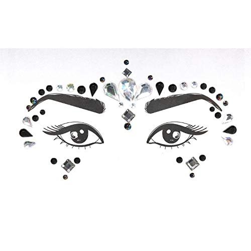 Black Self Adhesive Face Jewelry- 1 pc.