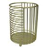 Home Basics Halo Steel Cutlery Holder with Mesh Bottom and Non-Skid Feet, 4.5" x 4.5" x 6.25", Gold view 3