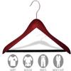 Cherry Finish Wood Suit Hanger with Velvet Flocked Bar in 17" Length X 5/8" Thick with Concave Body and Matte Nickel Hardware, Box of 50 view 2