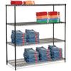 Global Industrial 5 Tier Black Epoxy Wire Shelving Starter Unit, 72" W x 24" D x 63" H view 1