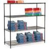 Global Industrial 5 Tier Black Epoxy Wire Shelving Starter Unit, 72" W x 24" D x 63" H view 2