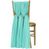 CVL 1 Set, 5pcs Pack of 19 X72 Chiffon Chair Sashes/Ties - Turquoise for Weddings, Baby Or Bridal Showers, Birthday Festivities & Themed Party view 2