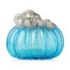 Glitzhome Decorative Hand Blown Glass Pumpkin Figurine, 5.12" H, Blue view 1