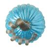 Glitzhome Decorative Hand Blown Glass Pumpkin Figurine, 5.12" H, Blue view 3