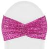 CVL 1 Pc, Glitz Ruffle Sequin Spandex Banquet Chair Band Sash 9" X 13.5"- Fuchsia for Weddings, Baby Showers, Anniversary Parties, Quinceaneras view 1