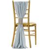 CVL 1 Set, 5pcs Pack of 19 X72 Chiffon Chair Sashes/Ties - Dusty Blue for Weddings, Baby Or Bridal Showers, Birthday Festivities & Themed Party view 1